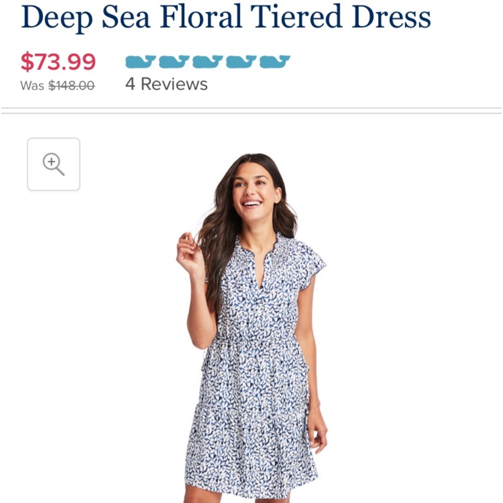 Vineyard vines deep seal floral tiered dress